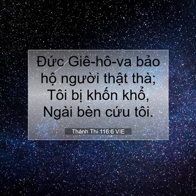 Picture 07 - Thánh Thi 116:6 VIE - Đức Giê-hô-va bảo hộ người thật - Bible Verse Picture