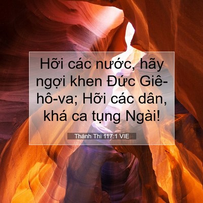 Picture 07 - Thánh Thi 117:1 VIE - Hỡi các nước, hãy ngợi khen Đức - Bible Verse Picture