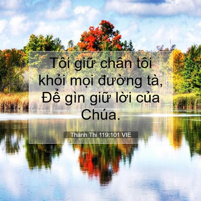 Picture 07 - Thánh Thi 119:101 VIE - Tôi giữ chân tôi khỏi mọi đường tà, - Bible Verse Picture