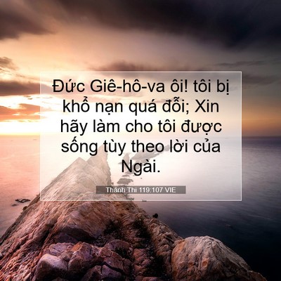 Picture 07 - Thánh Thi 119:107 VIE - Đức Giê-hô-va ôi! tôi bị khổ nạn - Bible Verse Picture