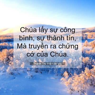 Picture 07 - Thánh Thi 119:138 VIE - Chúa lấy sự công bình, sự thành tín, - Bible Verse Picture