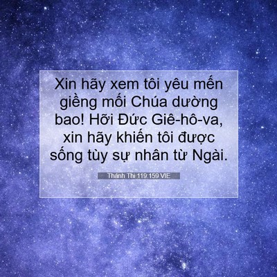 Picture 07 - Thánh Thi 119:159 VIE - Xin hãy xem tôi yêu mến giềng mối Chúa - Bible Verse Picture