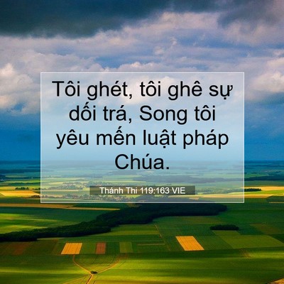 Picture 07 - Thánh Thi 119:163 VIE - Tôi ghét, tôi ghê sự dối trá, Song tôi - Bible Verse Picture