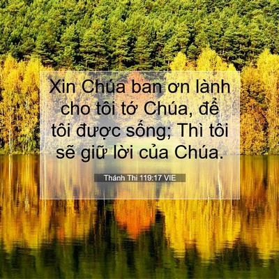 Picture 07 - Thánh Thi 119:17 VIE - Xin Chúa ban ơn lành cho tôi tớ Chúa, - Bible Verse Picture
