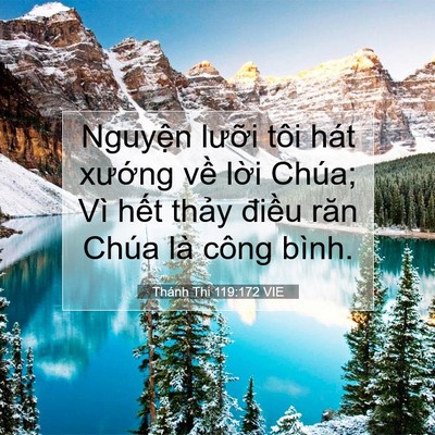Picture 07 - Thánh Thi 119:172 VIE - Nguyện lưỡi tôi hát xướng về lời - Bible Verse Picture