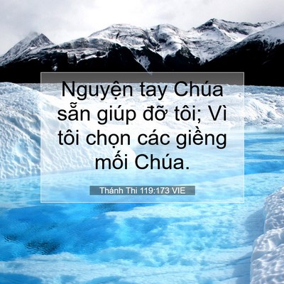 Picture 07 - Thánh Thi 119:173 VIE - Nguyện tay Chúa sẵn giúp đỡ tôi; Vì - Bible Verse Picture