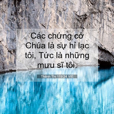 Picture 07 - Thánh Thi 119:24 VIE - Các chứng cớ Chúa là sự hỉ lạc tôi, - Bible Verse Picture