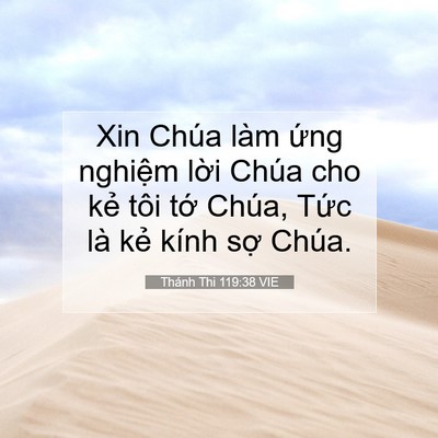 Picture 07 - Thánh Thi 119:38 VIE - Xin Chúa làm ứng nghiệm lời Chúa cho - Bible Verse Picture