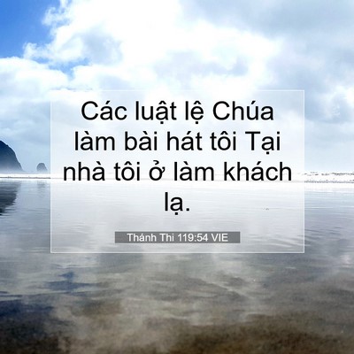 Picture 07 - Thánh Thi 119:54 VIE - Các luật lệ Chúa làm bài hát tôi Tại - Bible Verse Picture
