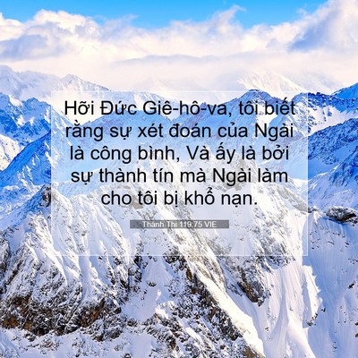 Picture 07 - Thánh Thi 119:75 VIE - Hỡi Đức Giê-hô-va, tôi biết rằng sự - Bible Verse Picture