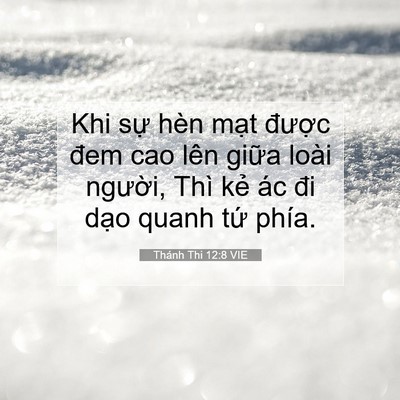Picture 07 - Thánh Thi 12:8 VIE - Khi sự hèn mạt được đem cao lên giữa - Bible Verse Picture