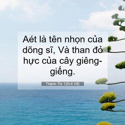Picture 07 - Thánh Thi 120:4 VIE - Aét là tên nhọn của dõng sĩ, Và than - Bible Verse Picture