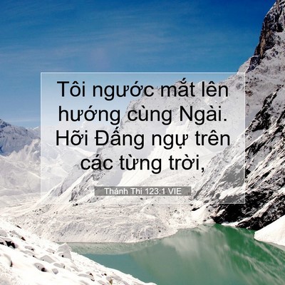 Picture 07 - Thánh Thi 123:1 VIE - Tôi ngước mắt lên hướng cùng Ngài. - Bible Verse Picture