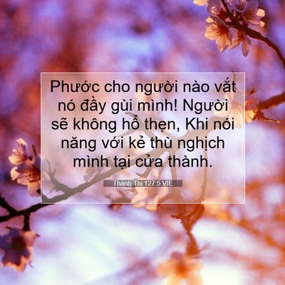 Picture 07 - Thánh Thi 127:5 VIE - Phước cho người nào vắt nó đầy gùi - Bible Verse Picture