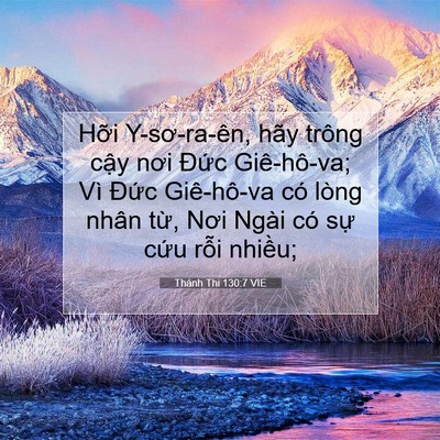 Picture 07 - Thánh Thi 130:7 VIE - Hỡi Y-sơ-ra-ên, hãy trông cậy nơi Đức - Bible Verse Picture