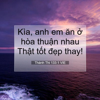 Picture 07 - Thánh Thi 133:1 VIE - Kìa, anh em ăn ở hòa thuận nhau Thật - Bible Verse Picture