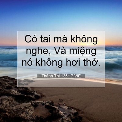 Picture 07 - Thánh Thi 135:17 VIE - Có tai mà không nghe, Và miệng nó không - Bible Verse Picture