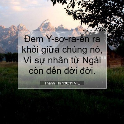 Picture 07 - Thánh Thi 136:11 VIE - Đem Y-sơ-ra-ên ra khỏi giữa chúng nó, - Bible Verse Picture