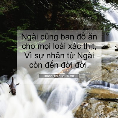 Picture 07 - Thánh Thi 136:25 VIE - Ngài cũng ban đồ ăn cho mọi loài xác - Bible Verse Picture