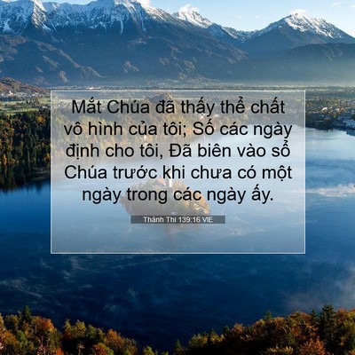 Picture 07 - Thánh Thi 139:16 VIE - Mắt Chúa đã thấy thể chất vô hình - Bible Verse Picture