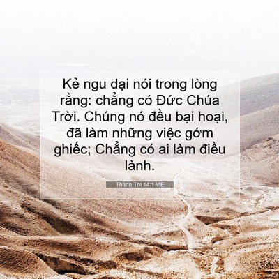 Picture 07 - Thánh Thi 14:1 VIE - Kẻ ngu dại nói trong lòng rằng: chẳng - Bible Verse Picture