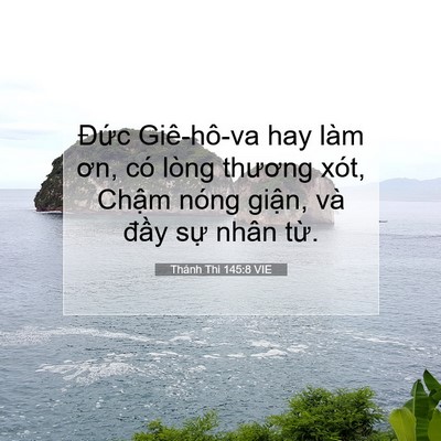 Picture 07 - Thánh Thi 145:8 VIE - Đức Giê-hô-va hay làm ơn, có lòng - Bible Verse Picture