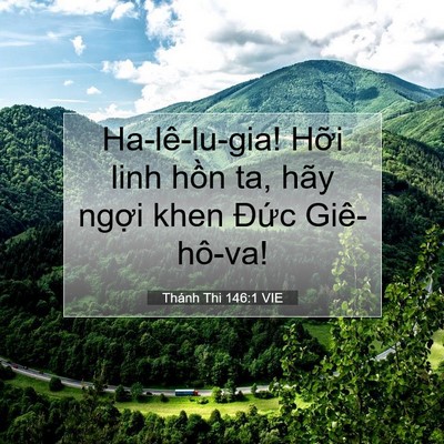 Picture 07 - Thánh Thi 146:1 VIE - Ha-lê-lu-gia! Hỡi linh hồn ta, hãy ngợi - Bible Verse Picture