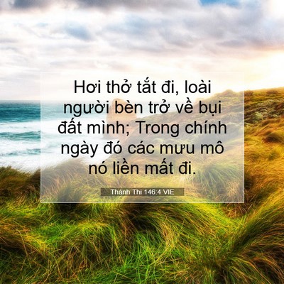 Picture 07 - Thánh Thi 146:4 VIE - Hơi thở tắt đi, loài người bèn trở - Bible Verse Picture