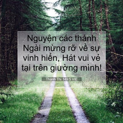 Picture 07 - Thánh Thi 149:5 VIE - Nguyện các thánh Ngài mừng rỡ về sự - Bible Verse Picture