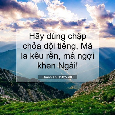 Picture 07 - Thánh Thi 150:5 VIE - Hãy dùng chập chỏa dội tiếng, Mã la - Bible Verse Picture