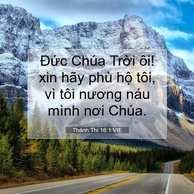 Picture 07 - Thánh Thi 16:1 VIE - Đức Chúa Trời ôi! xin hãy phù hộ tôi, - Bible Verse Picture