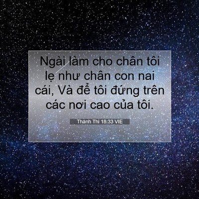 Picture 07 - Thánh Thi 18:33 VIE - Ngài làm cho chân tôi lẹ như chân con nai - Bible Verse Picture