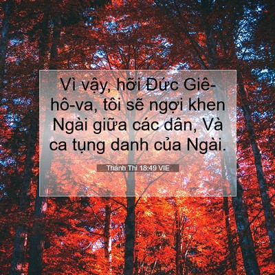 Picture 07 - Thánh Thi 18:49 VIE - Vì vậy, hỡi Đức Giê-hô-va, tôi sẽ - Bible Verse Picture