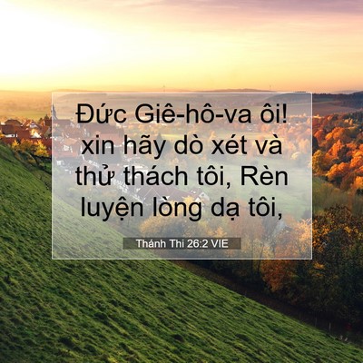Picture 07 - Thánh Thi 26:2 VIE - Đức Giê-hô-va ôi! xin hãy dò xét và - Bible Verse Picture