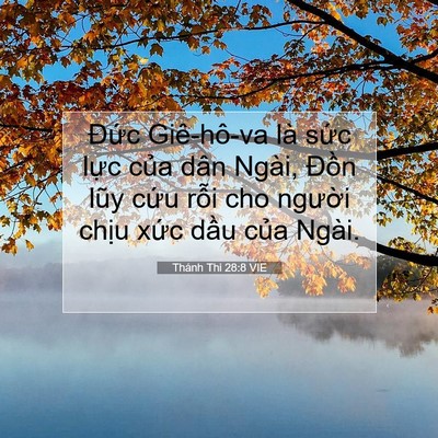 Picture 07 - Thánh Thi 28:8 VIE - Đức Giê-hô-va là sức lực của dân - Bible Verse Picture