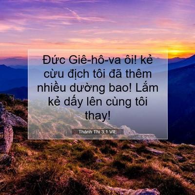 Picture 07 - Thánh Thi 3:1 VIE - Đức Giê-hô-va ôi! kẻ cừu địch tôi - Bible Verse Picture