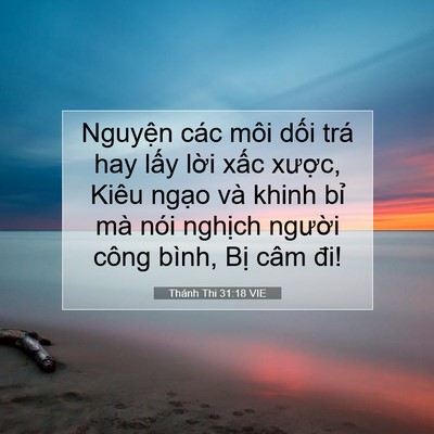 Picture 07 - Thánh Thi 31:18 VIE - Nguyện các môi dối trá hay lấy lời - Bible Verse Picture