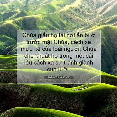 Picture 07 - Thánh Thi 31:20 VIE - Chúa giấu họ tại nơi ẩn bí ở - Bible Verse Picture