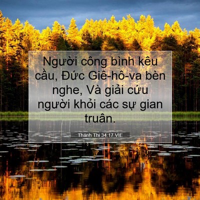 Picture 07 - Thánh Thi 34:17 VIE - Người công bình kêu cầu, Đức - Bible Verse Picture
