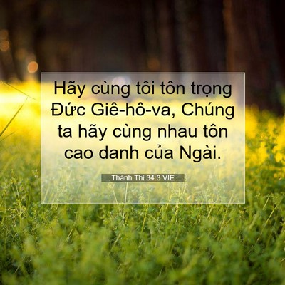 Picture 07 - Thánh Thi 34:3 VIE - Hãy cùng tôi tôn trọng Đức Giê-hô-va, - Bible Verse Picture