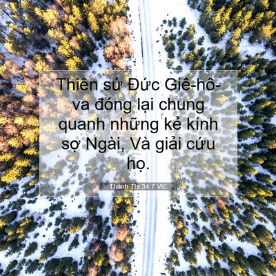 Picture 07 - Thánh Thi 34:7 VIE - Thiên sứ Đức Giê-hô-va đóng lại chung - Bible Verse Picture