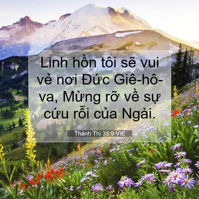 Picture 07 - Thánh Thi 35:9 VIE - Linh hồn tôi sẽ vui vẻ nơi Đức - Bible Verse Picture