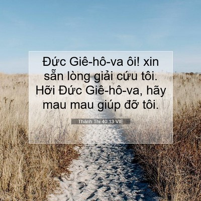 Picture 07 - Thánh Thi 40:13 VIE - Đức Giê-hô-va ôi! xin sẵn lòng giải - Bible Verse Picture
