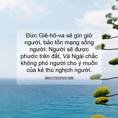 Picture 07 - Thánh Thi 41:2 VIE - Đức Giê-hô-va sẽ gìn giữ người, - Bible Verse Picture