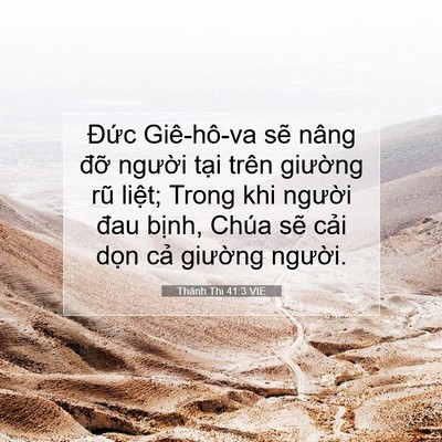 Picture 07 - Thánh Thi 41:3 VIE - Đức Giê-hô-va sẽ nâng đỡ người - Bible Verse Picture