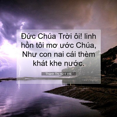 Picture 07 - Thánh Thi 42:1 VIE - Đức Chúa Trời ôi! linh hồn tôi mơ - Bible Verse Picture