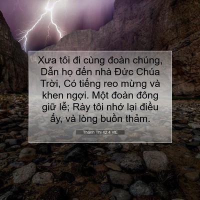 Picture 07 - Thánh Thi 42:4 VIE - Xưa tôi đi cùng đoàn chúng, Dẫn họ - Bible Verse Picture