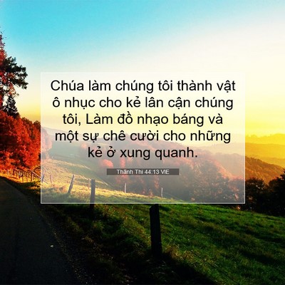Picture 07 - Thánh Thi 44:13 VIE - Chúa làm chúng tôi thành vật ô nhục cho - Bible Verse Picture