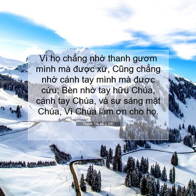 Picture 07 - Thánh Thi 44:3 VIE - Vì họ chẳng nhờ thanh gươm mình mà - Bible Verse Picture