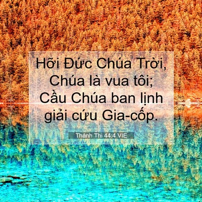 Picture 07 - Thánh Thi 44:4 VIE - Hỡi Đức Chúa Trời, Chúa là vua tôi; - Bible Verse Picture